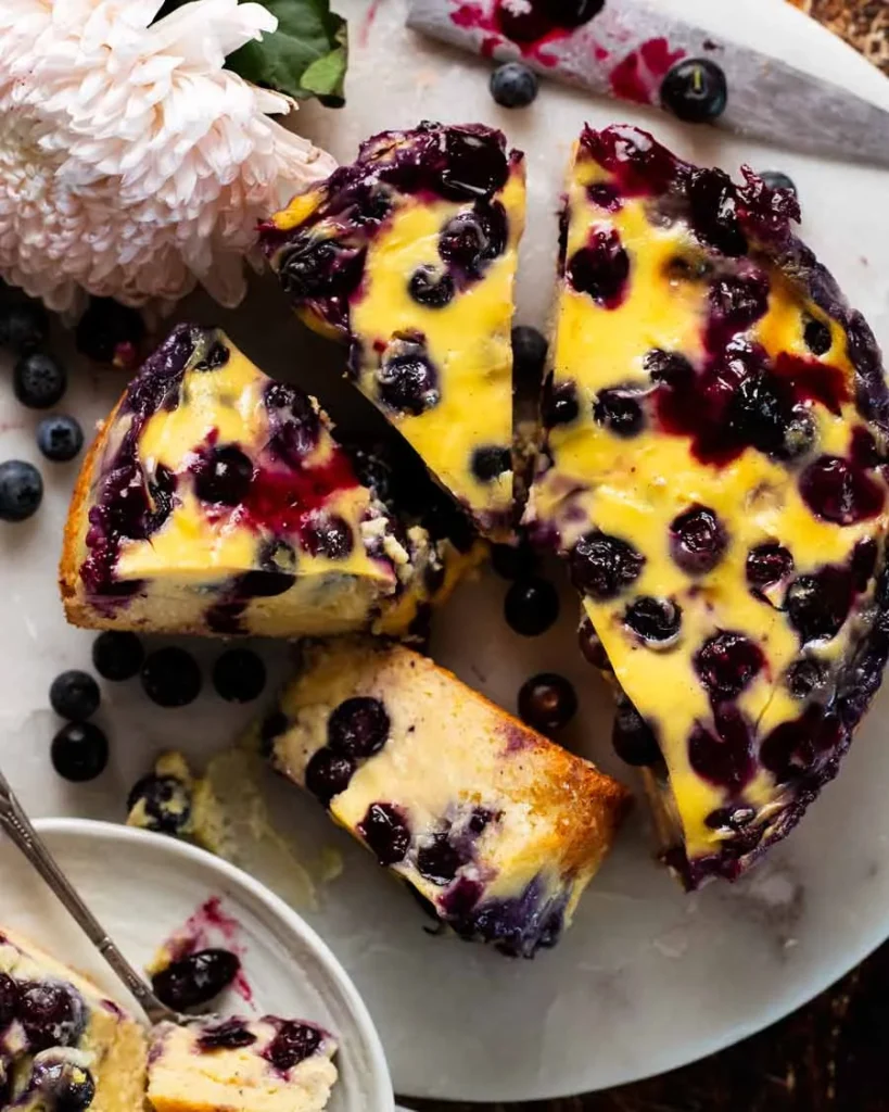 Custard Cake With Blueberries - A Delightful Dessert