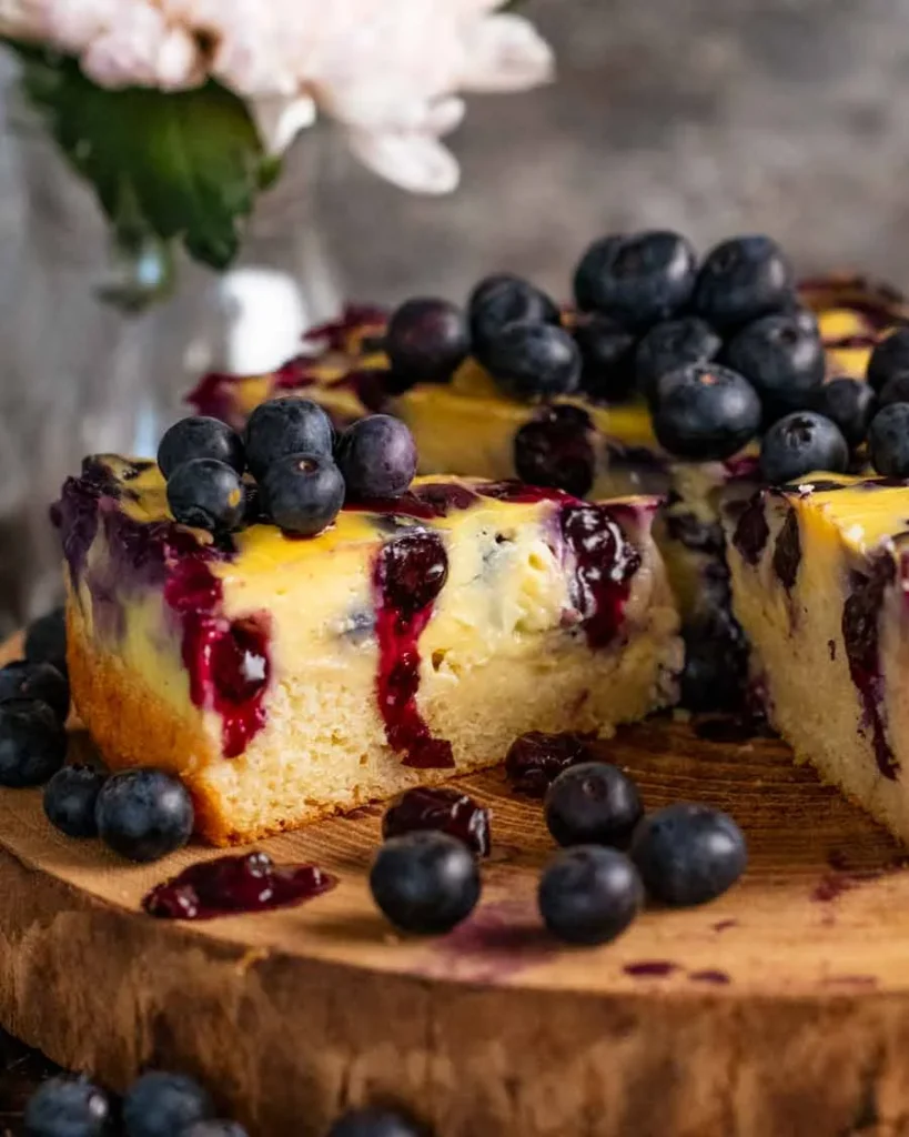 Custard Cake With Blueberries - A Delightful Dessert