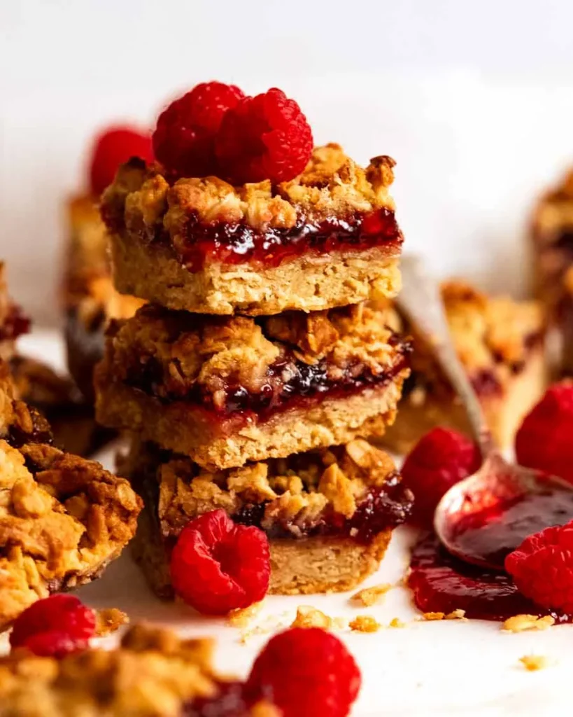 Delicious Raspberry Jam Oat Bars