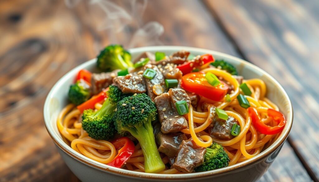 beef and broccoli lomein