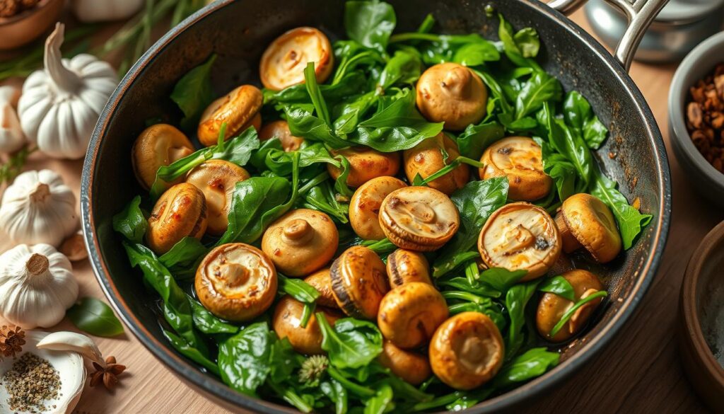 mushroom spinach recipes