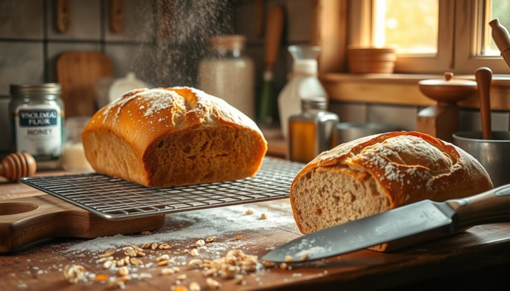 wholemeal bread baking