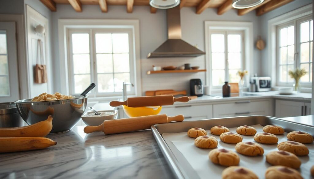 banana bread cookie baking steps