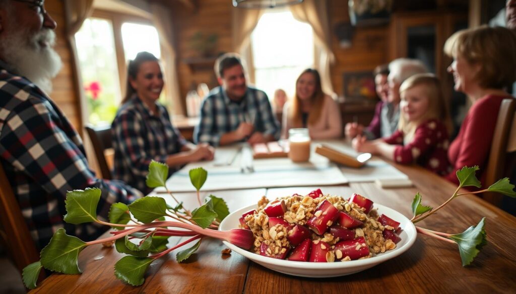 Family traditions with rhubarb desserts