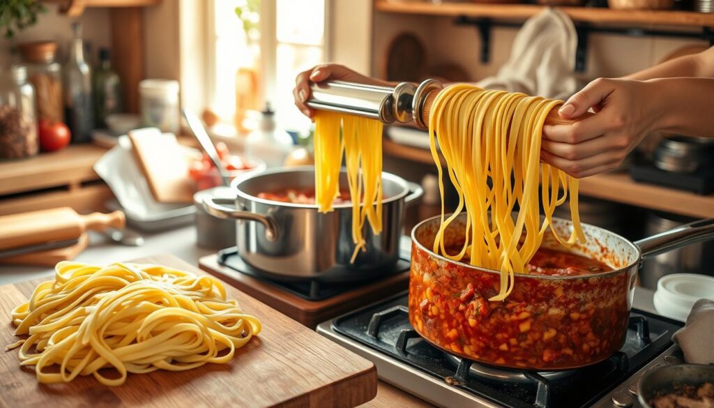 Step-by-step Turkish pasta preparation