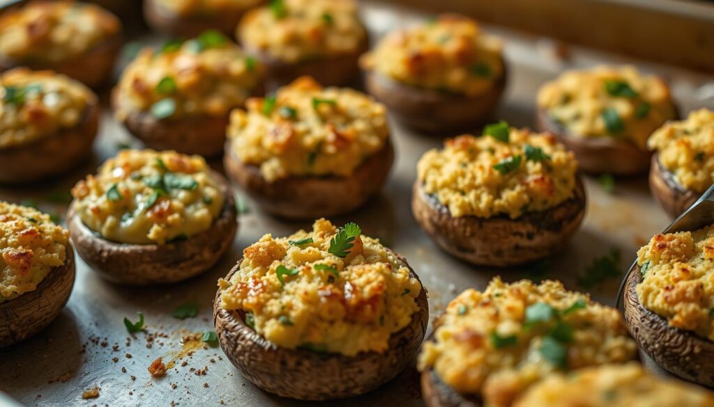 baking stuffed mushroom