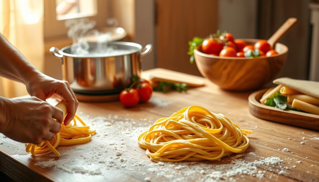 step-by-step pasta cooking